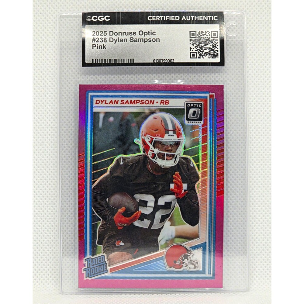 2025 Panini Donruss Optic Rated Rookie Dylan Sampson #238 Pink Prizm CGC